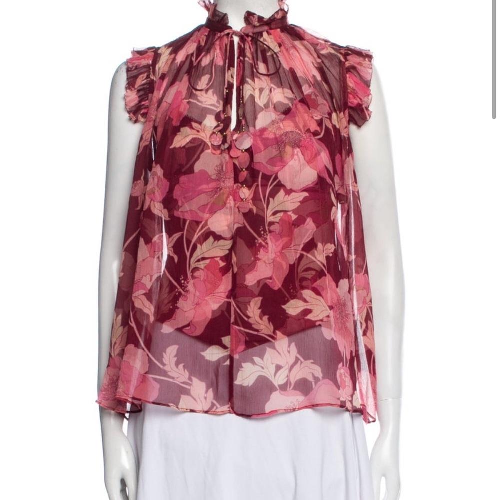 Zimmermann silk floral top 0p $395